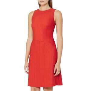 REISS Magda Textured Red Sleeveless Dress Size 0